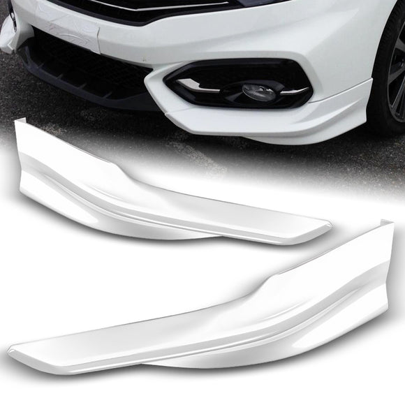 For 2014-2015 Honda Civic Coupe 2DR HFP-Style Painted White Front Bumper Body Splitter Spoiler Lip 2PCS