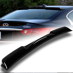 Rear Window Roof Visor Wing Spoiler For 2014-2021 Infiniti Q50 -Black ABS