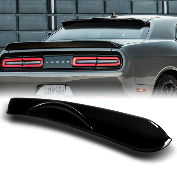 Rear Window Roof Visor Wing Spoiler For 2008-2023 Dodge Challenger -Smoke Acrylic