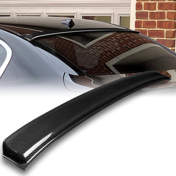 Rear Window Roof Visor Wing Spoiler For 2007-2013 Infiniti G25 G35 G37 4-DR / Sedan -Real Carbon Fiber