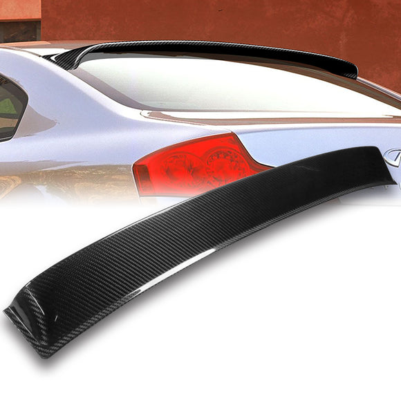 Rear Window Roof Visor Wing Spoiler For 2003-2007 Infiniti G35 2-DR / Coupe -Real Carbon Fiber