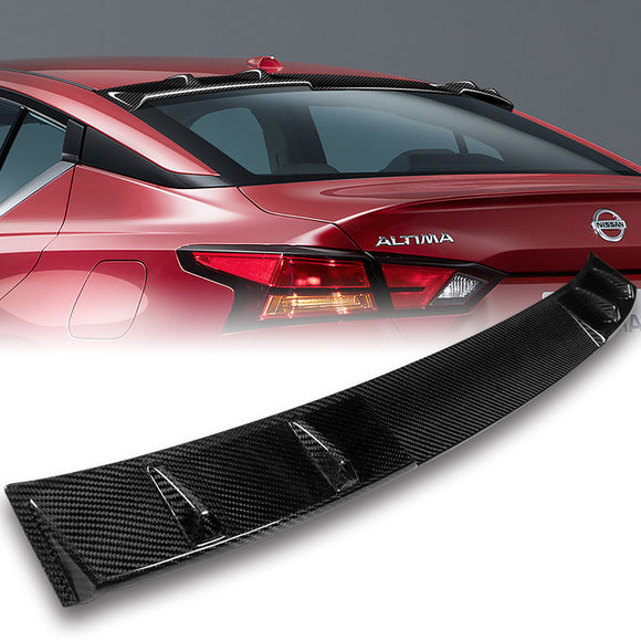 Rear Window Roof Visor Wing Spoiler For 2019 - 2023 Nissan Altima 4-DR / Sedan -Real Carbon Fiber