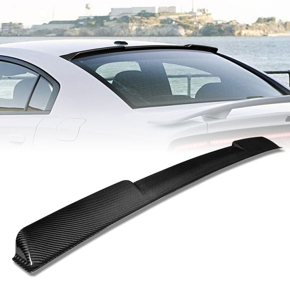 Rear Window Roof Visor Wing Spoiler For 2011 - 2023 Dodge Charger -Real Carbon Fiber