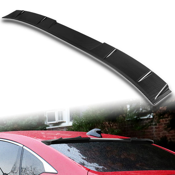 W-Power ABS VIP-Style Rear Widow Roof Visor Wing Spoiler For 2018-2022 Honda Accord Sedan -Carbon Fiber Look