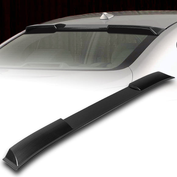 W-Power ABS VIP-Style Rear Widow Roof Visor Wing Spoiler For 2007 - 2015 Infiniti G25 / G35 / G37 / Q40 Sedan -Carbon Fiber Look