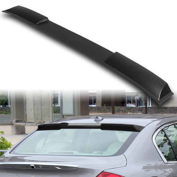 W-Power ABS VIP-Style Rear Widow Roof Visor Wing Spoiler For 2007 - 2015 Infiniti G25 / G35 / G37 / Q40 Sedan -Unpainted Matte Black