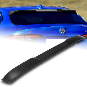 W-Power ABS VIP-Style Rear Widow Roof Visor Wing Spoiler For 2017 - 2023 Alfa Romeo Giulia -Unpainted Matte Black