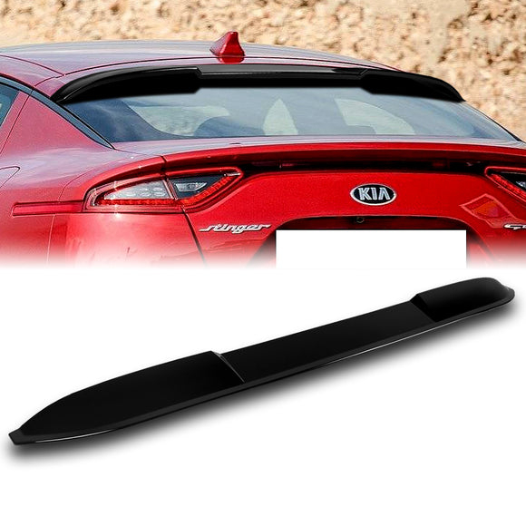 W-Power ABS VIP-Style Rear Widow Roof Visor Wing Spoiler For 2018 - 2023 Kia Stinger -Pearl Black