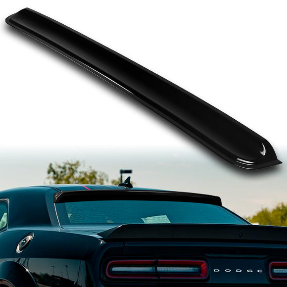 W-Power ABS VIP-Style Rear Widow Roof Visor Wing Spoiler For 2008 - 2023 Dodge Challenger -Pearl Black