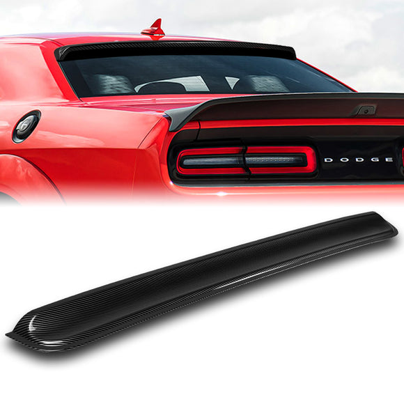 W-Power ABS VIP-Style Rear Widow Roof Visor Wing Spoiler For 2008 - 2023 Dodge Challenger -Carbon Fiber Look