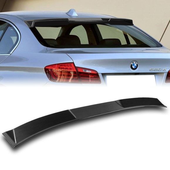 W-Power ABS VIP-Style Rear Widow Roof Visor Wing Spoiler For 2011 - 2016 BMW 5-Series M5 F10 Sedan -Carbon Fiber Look