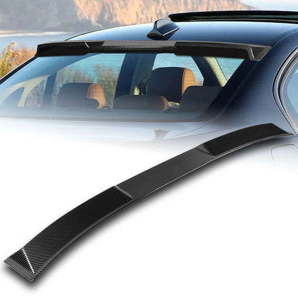 W-Power ABS VIP-Style Rear Widow Roof Visor Wing Spoiler For 2006 - 2011 BMW 3-Series E90 M3 Sedan -Carbon Fiber Look