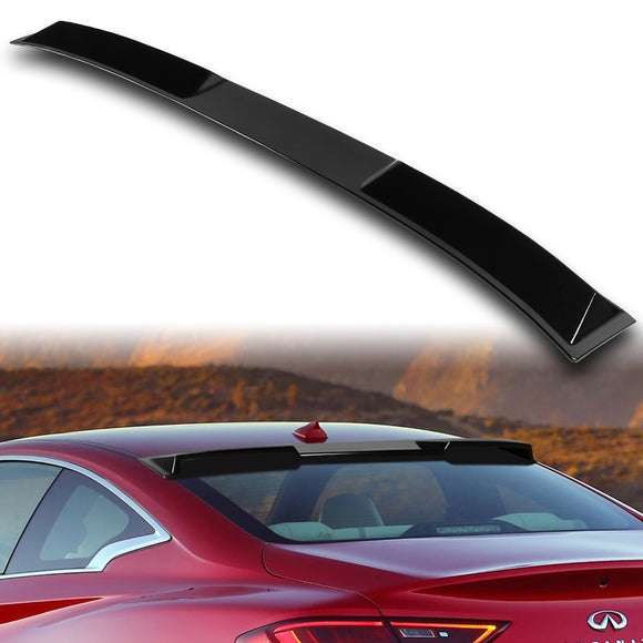 W-Power ABS VIP-Style Rear Widow Roof Visor Wing Spoiler For 2017- 2022 Infiniti Q60 Coupe -Pearl Black