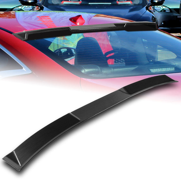 W-Power ABS VIP-Style Rear Widow Roof Visor Wing Spoiler For 2017- 2022 Infiniti Q60 Coupe -Carbon Fiber Look