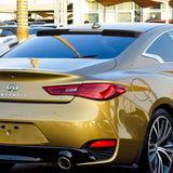 W-Power ABS VIP-Style Rear Widow Roof Visor Wing Spoiler For 2017- 2022 Infiniti Q60 Coupe -Unpainted Matte Black