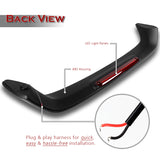 Rear Trunk Lip Spoiler Wing For 1996-2000 Honda Civic Coupe 2-Door With LED Brake Light -ABS Unpainted Matte Black