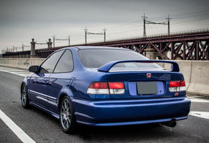 Rear Trunk Lip Spoiler Wing For 1996-2000 Honda Civic Coupe 2-Door With LED Brake Light -ABS Painted Blue