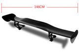 Type-1 GT-Style Adjustable Bracket Rear Trunk Lip Universal Spoiler Wing 57" -ABS Painted Black