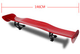 Type-1 GT-Style Adjustable Bracket Rear Trunk Lip Universal Spoiler Wing 57" -ABS Painted Red