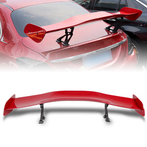 Type-1 GT-Style Adjustable Bracket Rear Trunk Lip Universal Spoiler Wing 57" -ABS Painted Red