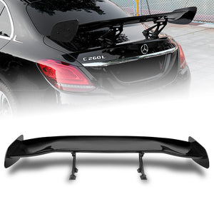 Type-2 GT-Style Adjustable Bracket Rear Trunk Lip Universal Spoiler Wing 57" -ABS Painted Black