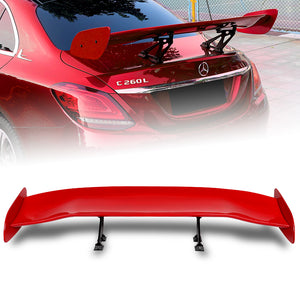 Type-2 GT-Style Adjustable Bracket Rear Trunk Lip Universal Spoiler Wing 57" -ABS Painted Red