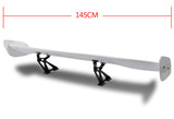 Type-2 GT-Style Adjustable Bracket Rear Trunk Lip Universal Spoiler Wing 57" -ABS Painted White