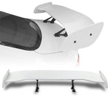 Type-2 GT-Style Adjustable Bracket Rear Trunk Lip Universal Spoiler Wing 57" -ABS Painted White