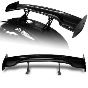 Type-3 GT-Style Adjustable Bracket Rear Trunk Lip Universal Spoiler Wing 57" -ABS Painted Black