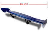 Type-3 GT-Style Adjustable Bracket Rear Trunk Lip Universal Spoiler Wing 57" -ABS Painted Blue