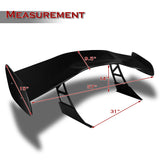 GT1-Style Down Force Racing Rear Trunk Lip Universal Spoiler Wing 57" -ABS Unpainted Matte Black