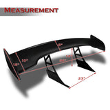 GT3-Style Down Force Racing Rear Trunk Lip Universal Spoiler Wing 57" -ABS Unpainted Matte Black