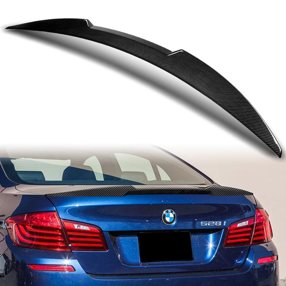 W-Power ABS V-Style Rear Trunk Lip Spoiler Wing For 2011-2016 BMW 5-Series/M5 F10 F18  -Carbon Fiber Look