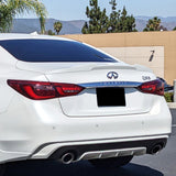 W-Power ABS V-Style Rear Trunk Lip Spoiler Wing For 2014-2022 Infiniti Q50 Sedan -Pearl White