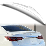 W-Power ABS V-Style Rear Trunk Lip Spoiler Wing For 2014-2022 Infiniti Q50 Sedan -Pearl White