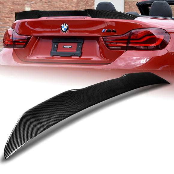 W-Power ABS PSM-Style Rear Trunk Lip Spoiler Wing For 2014-2020 BMW F33 F83 Convertible -Carbon Fiber Look