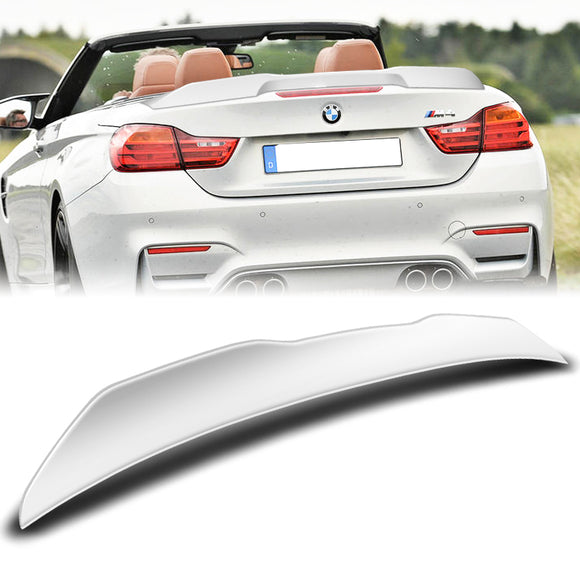 W-Power ABS PSM-Style Rear Trunk Lip Spoiler Wing For 2014-2020 BMW F33 F83 Convertible -Pearl White