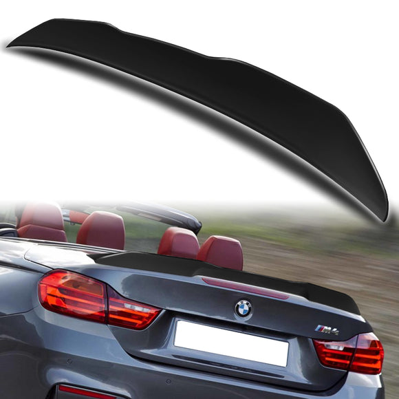 W-Power ABS PSM-Style Rear Trunk Lip Spoiler Wing For 2014-2020 BMW F33 F83 Convertible -Unpainted Matte Black