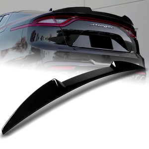 W-Power ABS V-Style Duckbill Rear Trunk Lip Spoiler Wing For 2018-2023 Kia Stinger -Pearl Black