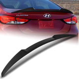 W-Power ABS V-Style Rear Trunk Lip Spoiler Wing For 2011-2016 Hyundai Elantra Sedan 4DR -Carbon Fiber Look