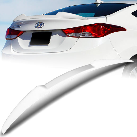 W-Power ABS V-Style Rear Trunk Lip Spoiler Wing For 2011-2016 Hyundai Elantra Sedan 4DR -Pearl White