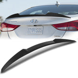 W-Power ABS V-Style Rear Trunk Lip Spoiler Wing For 2011-2016 Hyundai Elantra Sedan 4DR -Unpainted Matte Black