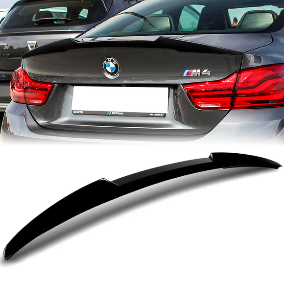 W-Power ABS V-Style Rear Trunk Lip Spoiler Wing For 2015-2020 BMW M4 F82 Coupe -Pearl Black