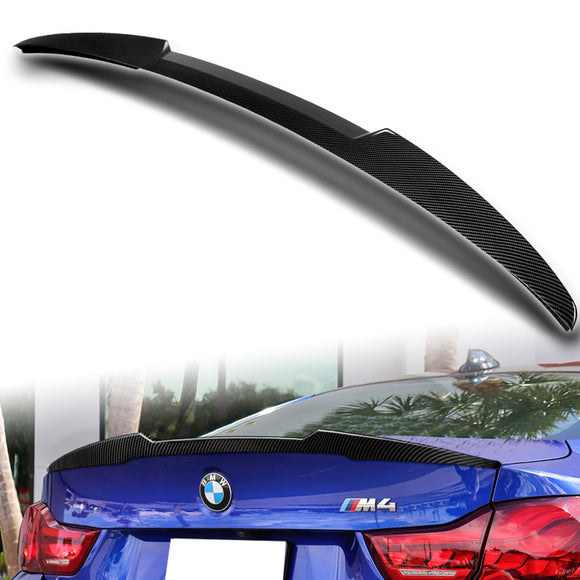 W-Power ABS V-Style Rear Trunk Lip Spoiler Wing For 2015-2020 BMW M4 F82 Coupe -Carbon Fiber Look