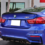 W-Power ABS V-Style Rear Trunk Lip Spoiler Wing For 2015-2020 BMW M4 F82 Coupe -Carbon Fiber Look