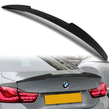 W-Power ABS V-Style Rear Trunk Lip Spoiler Wing For 2015-2020 BMW M4 F82 Coupe -Unpainted Matte Black