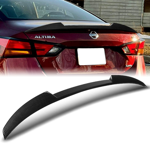 W-Power ABS V-Style Rear Trunk Lip Spoiler Wing For 2019-2024 Nissan Altima -Carbon Fiber Look