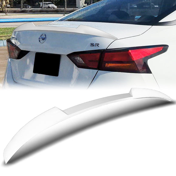 W-Power ABS V-Style Rear Trunk Lip Spoiler Wing For 2019-2024 Nissan Altima -Pearl White