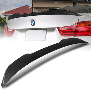 W-Power ABS V-Style Rear Trunk Lip Spoiler Wing For 2014-2020 BMW 4-Series F32 Coupe -Carbon Fiber Look