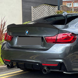 W-Power ABS V-Style Rear Trunk Lip Spoiler Wing For 2014-2020 BMW 4-Series F32 Coupe -Unpainted Matte Black